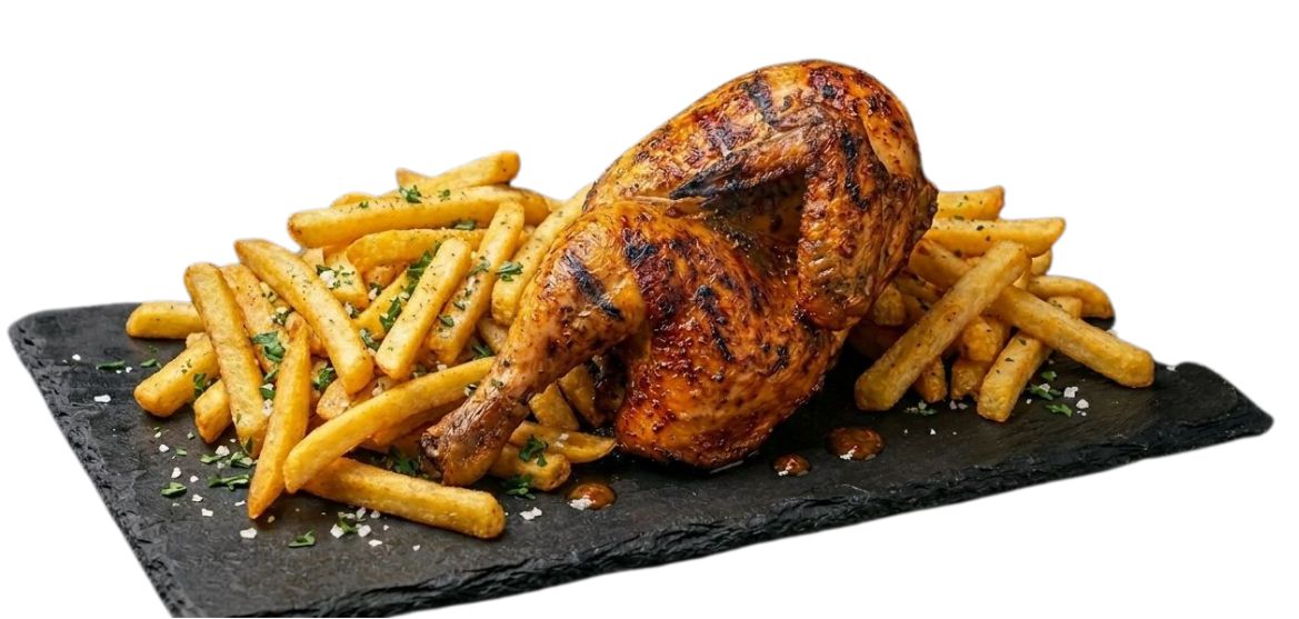 ⁠  ⁠1/2 Churrasco na Brasa c/ batata frita (Peça até 19h hoje, Recebe 10h30-11h30 amanhã) 